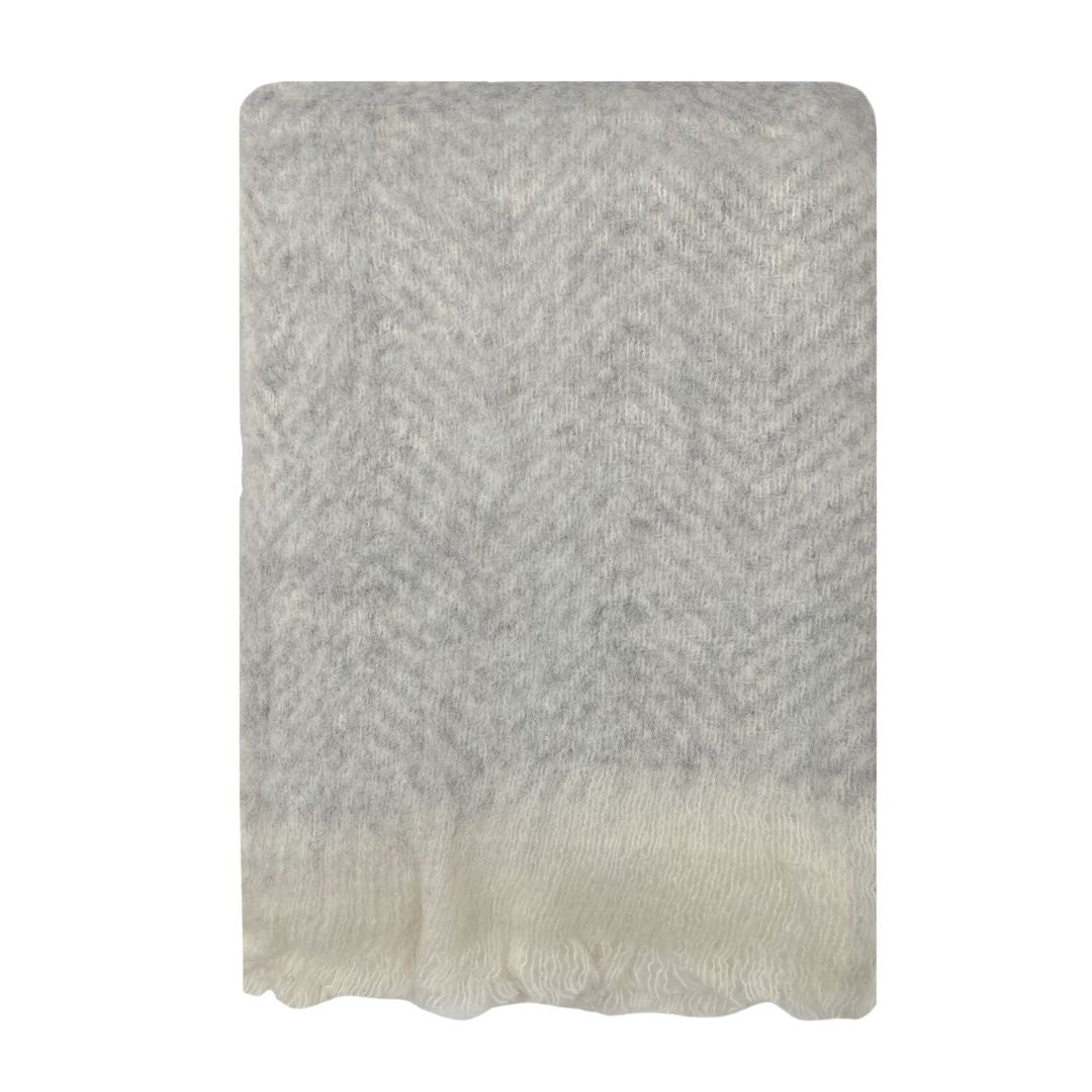 Bliss Wool Mohair Blend Throw: Classic Grey - 130x170