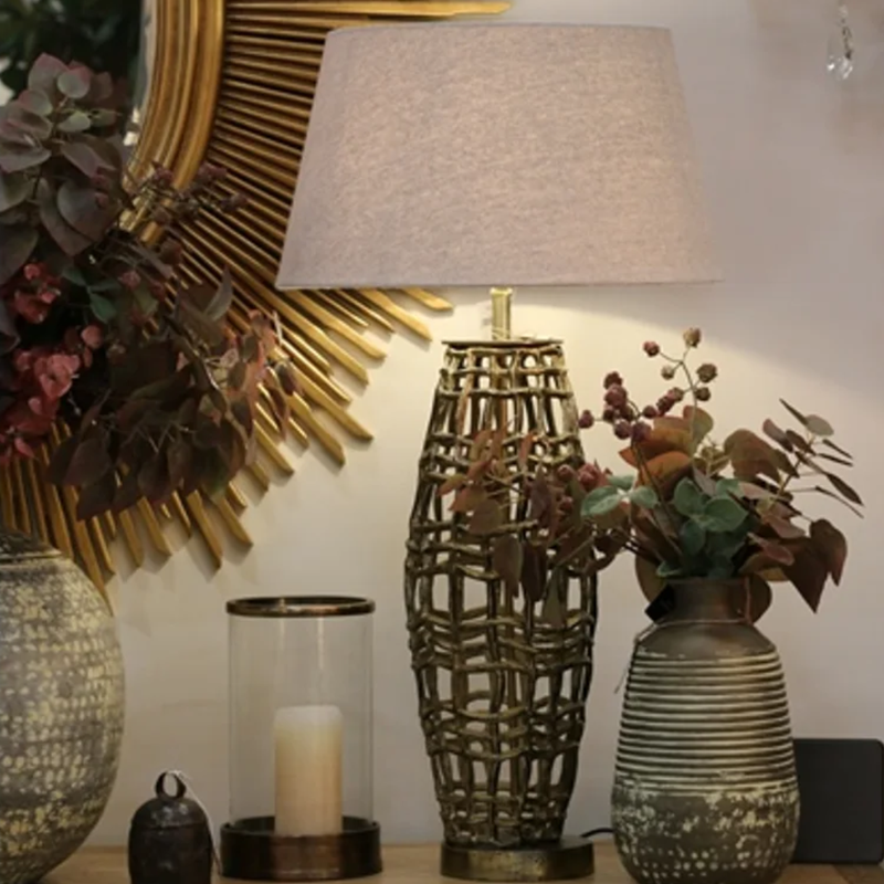 Zurich Metal Weave Lampbase - Old Brass Finish