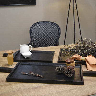 Serving Board Double Handled: Ebonised