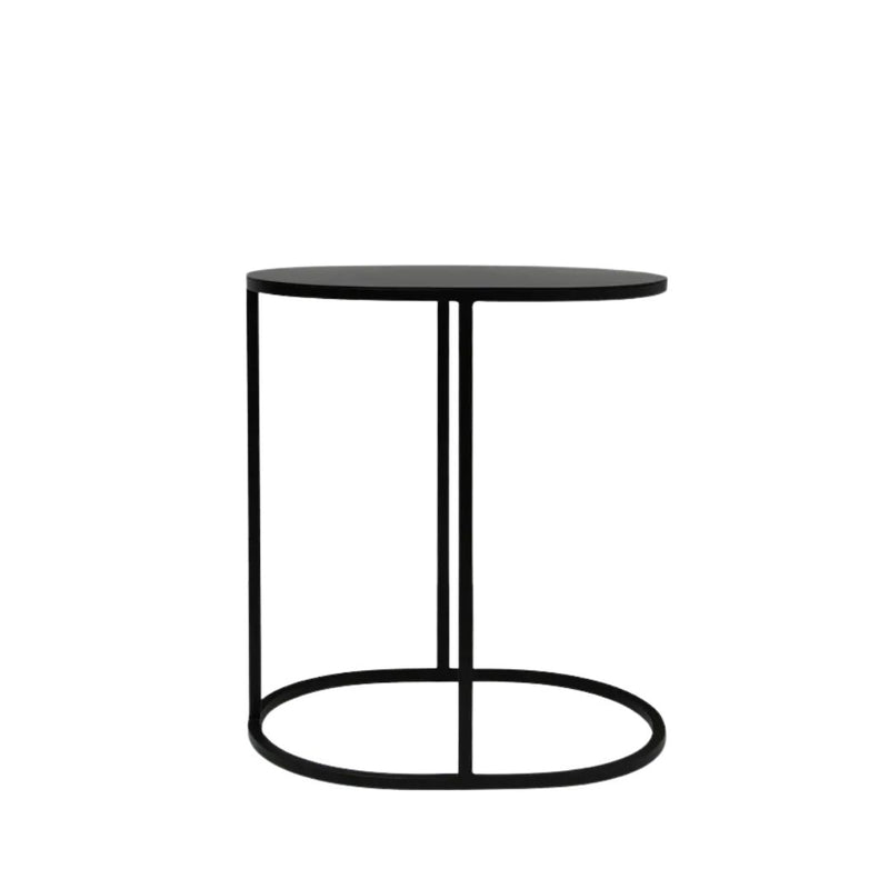 Oval Couch Side Table - Black