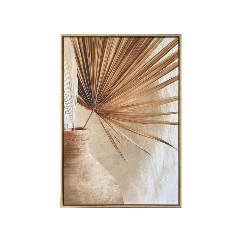 Terracotta Palm Canvas with Natural Frame - 60x90