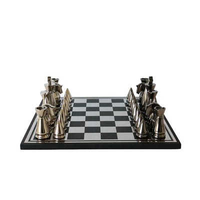 Luxor Chess Set in Black/Nickel