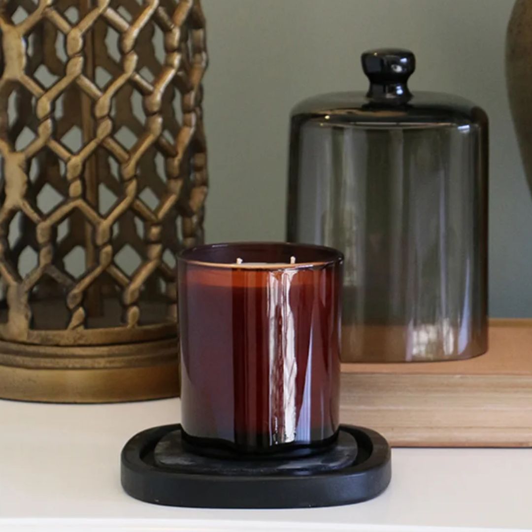Perfumery Glass Dome with Wooden Base