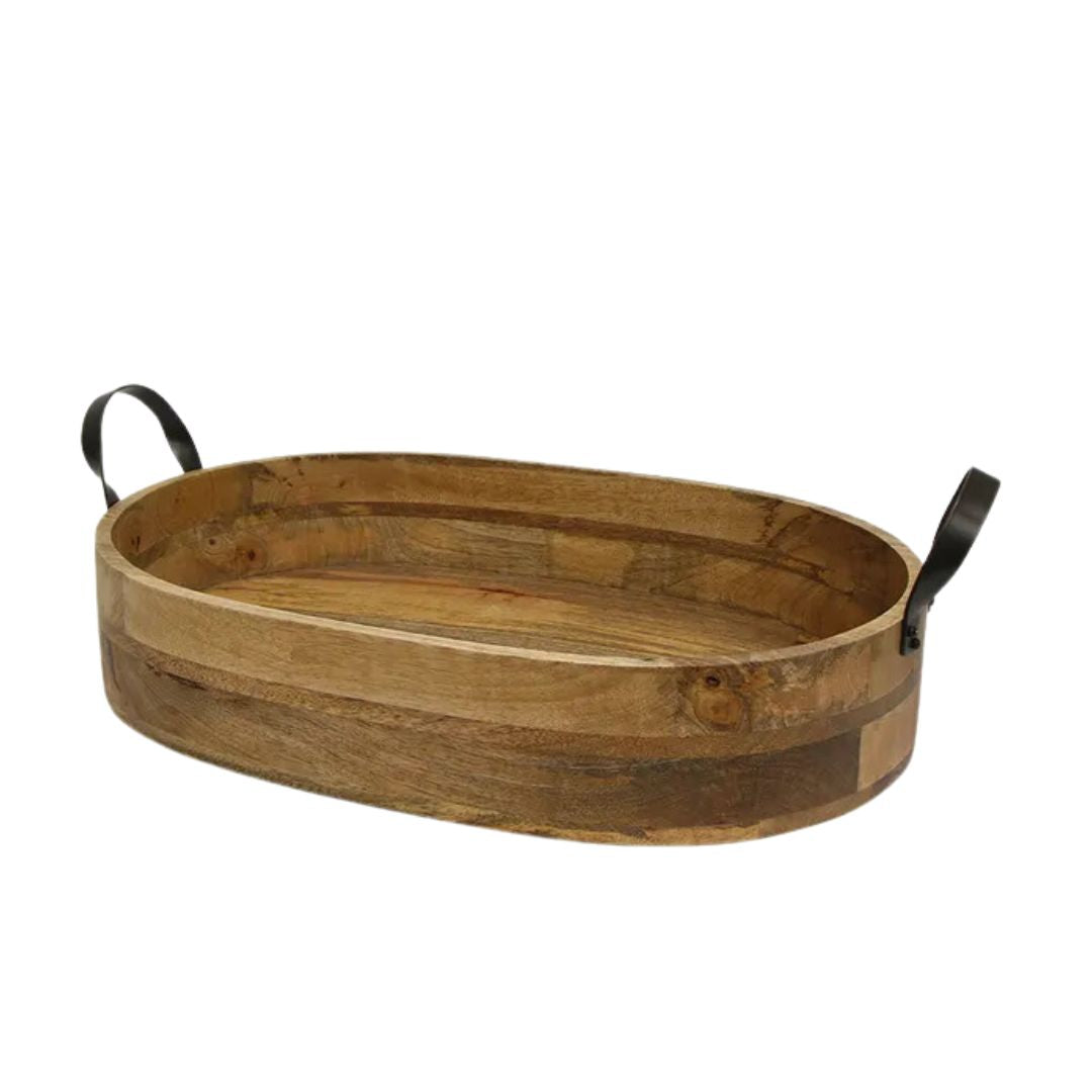 Ploughmans Oval Serving Tray Iron Handles