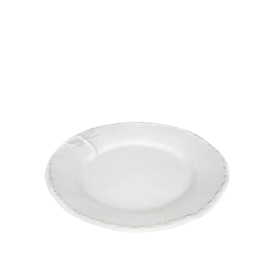 Dragonfly Stoneware White Lunch Plate