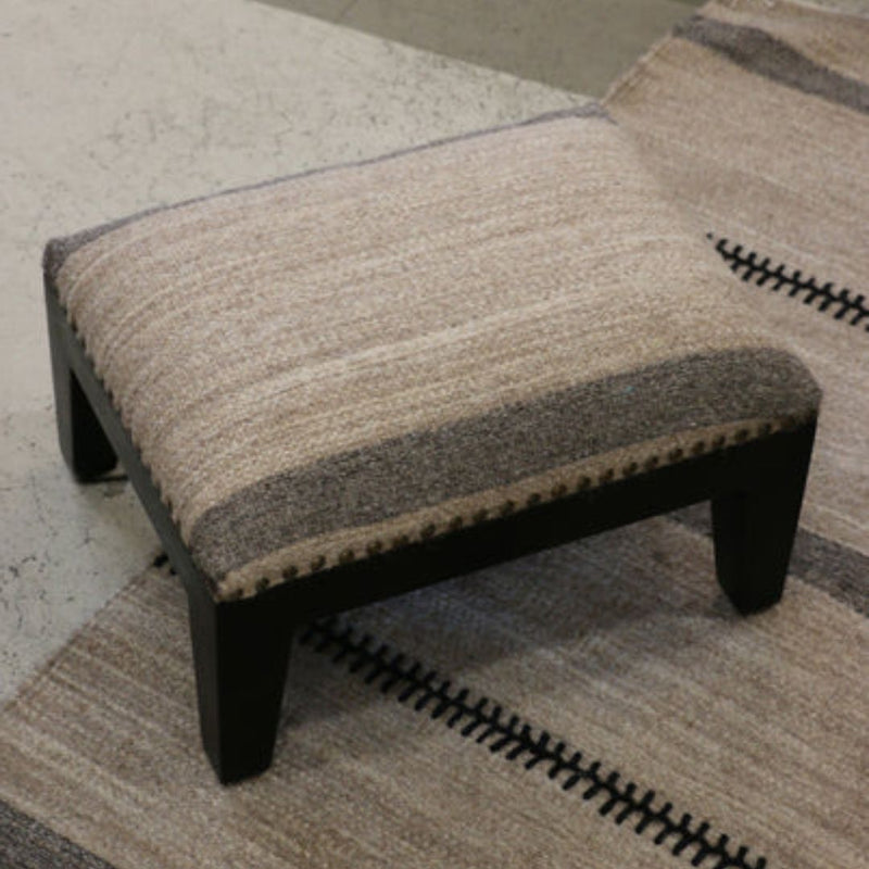 Tribal Foot Stool with Black Legs