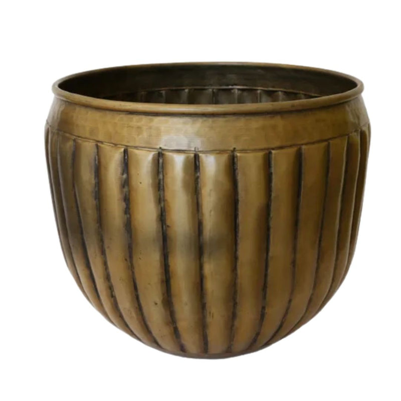 Marbella Planter: Dark Brass Antique - Large