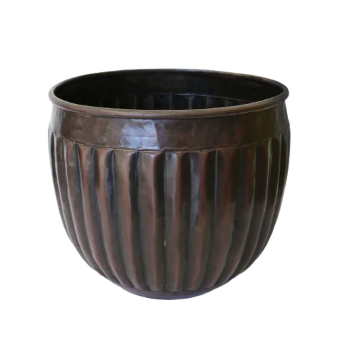 Marbella Planter: Dark Brass Antique - Medium
