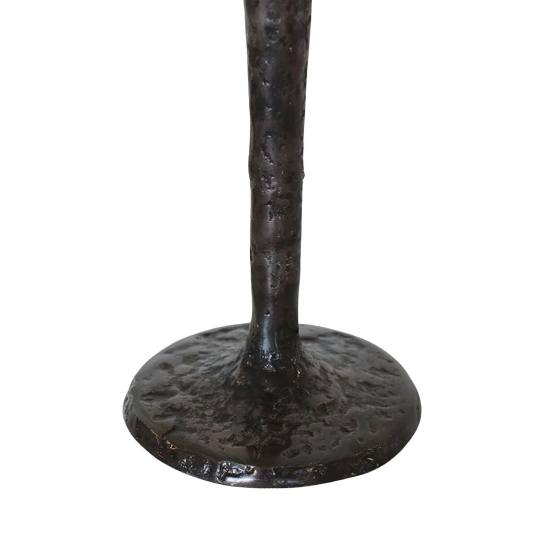 Forged Gothic Style Candlestick: Bronze - Short