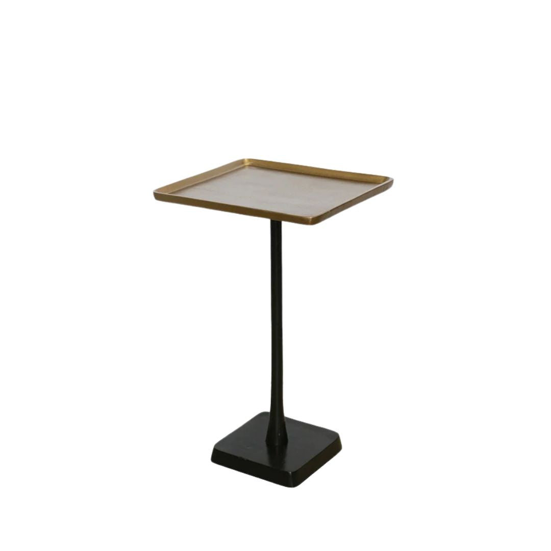 Marrakesh Square Pedestal Table in Brass