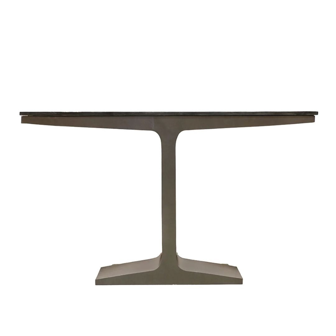 Luggate Steel & Black Marble T Console