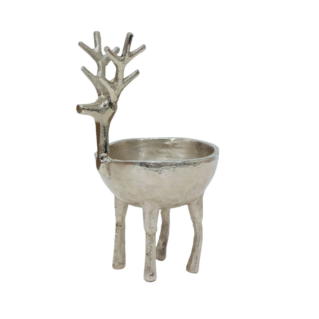 Reindeer Sweets Bowl: Silver - Large