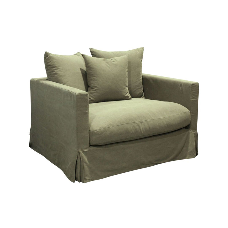Luxe Sofa with Slip Cover: Forest Green - 1 Seater