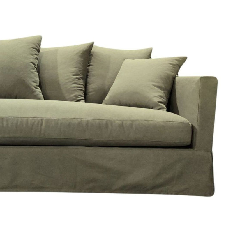 Luxe Sofa with Slip Cover: Forest Green - 3 Seater