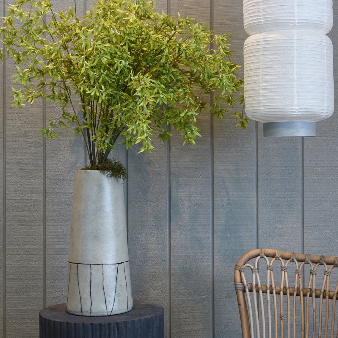 Iris Slab Vase with Vertical Stripe