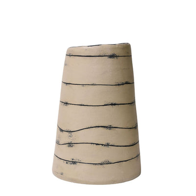 Iris Slab Vase with Horizontal Stripe