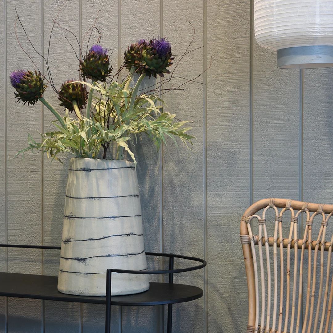 Iris Slab Vase with Horizontal Stripe