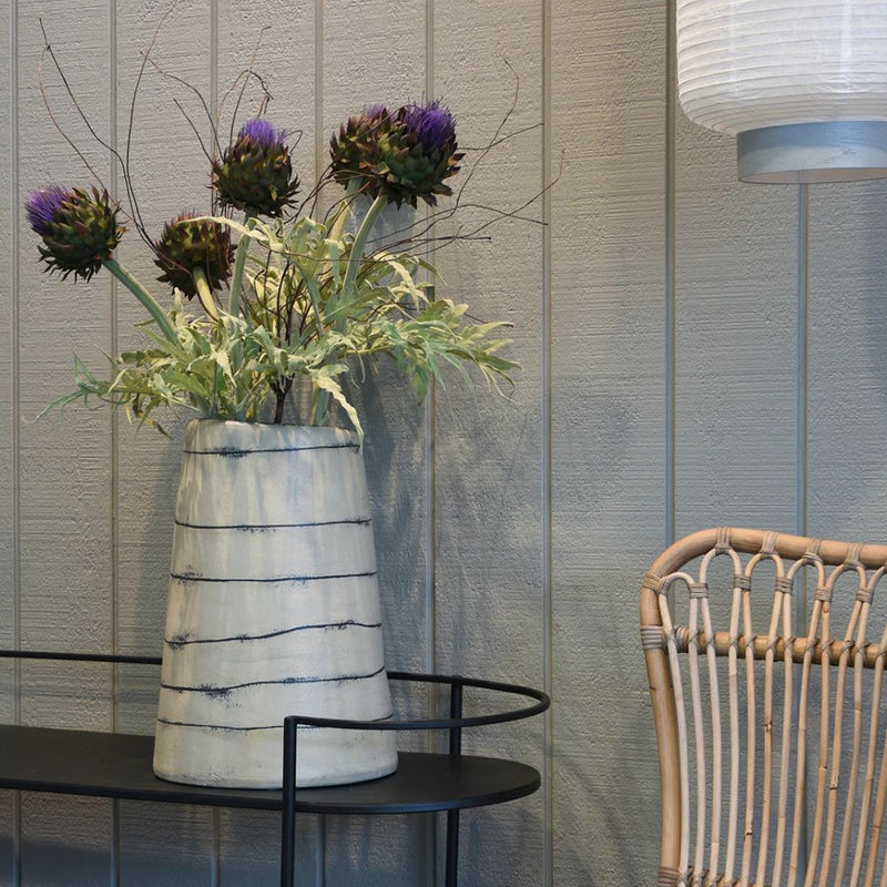 Iris Slab Vase with Horizontal Stripe