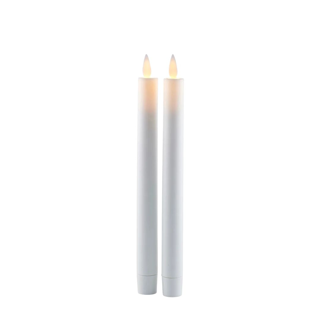 Sirius Sara Tall Taper LED Candle: White - Set of 2