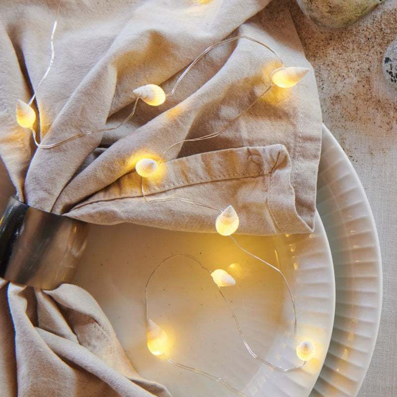 Sirius String Lights: White Shelly Seashells