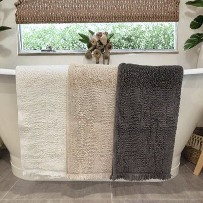 Lisbon Double Bath Mat - White