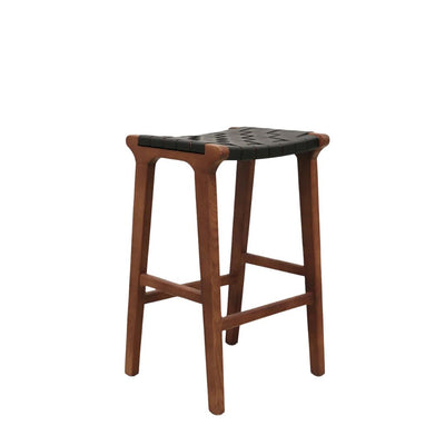 Memphis Stool with Woven Leather Seat