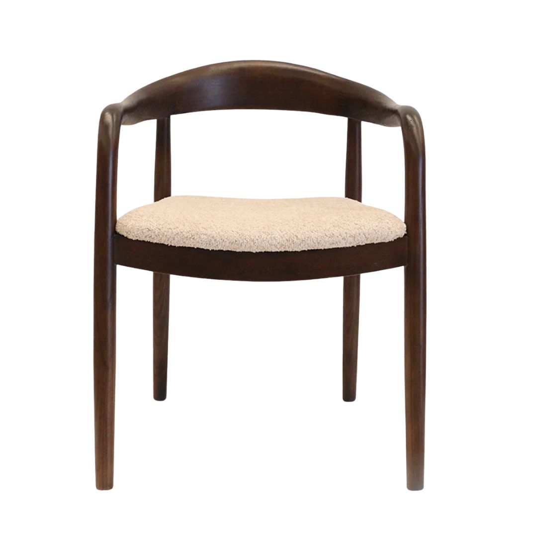 Viva Chair in Dark Elm with Latte Boucle