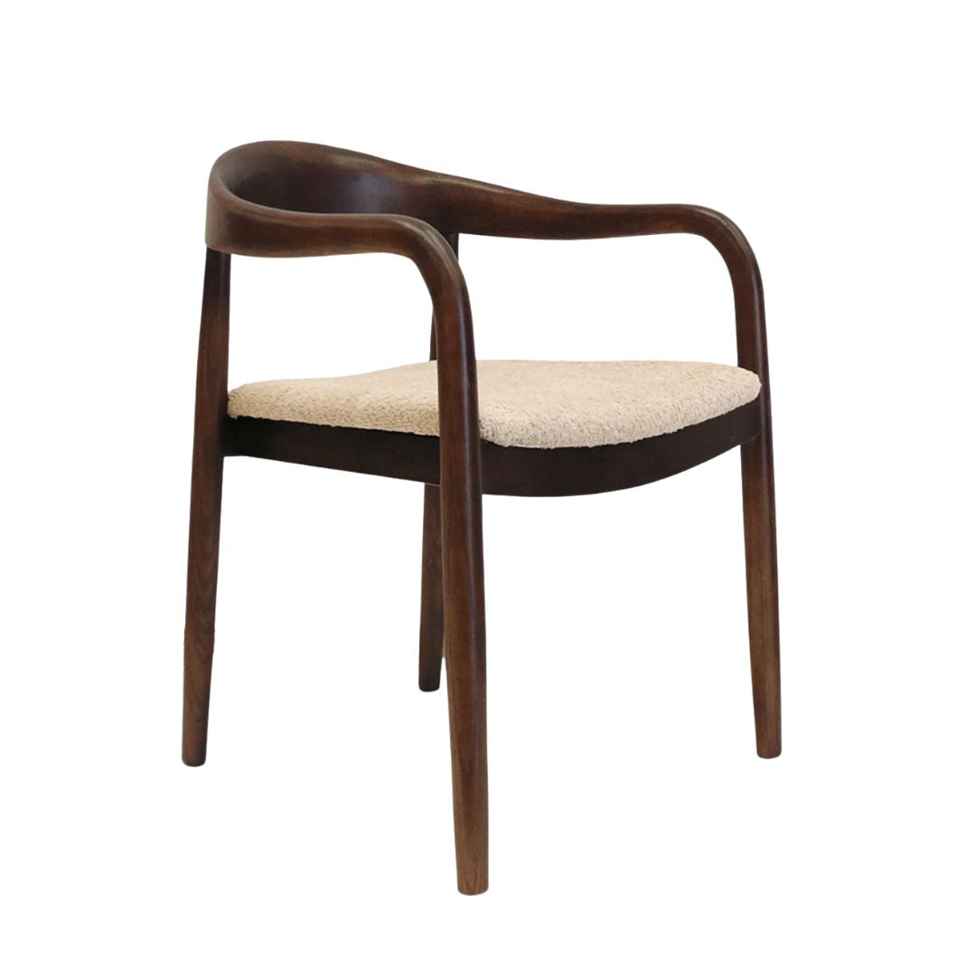 Viva Chair in Dark Elm with Latte Boucle