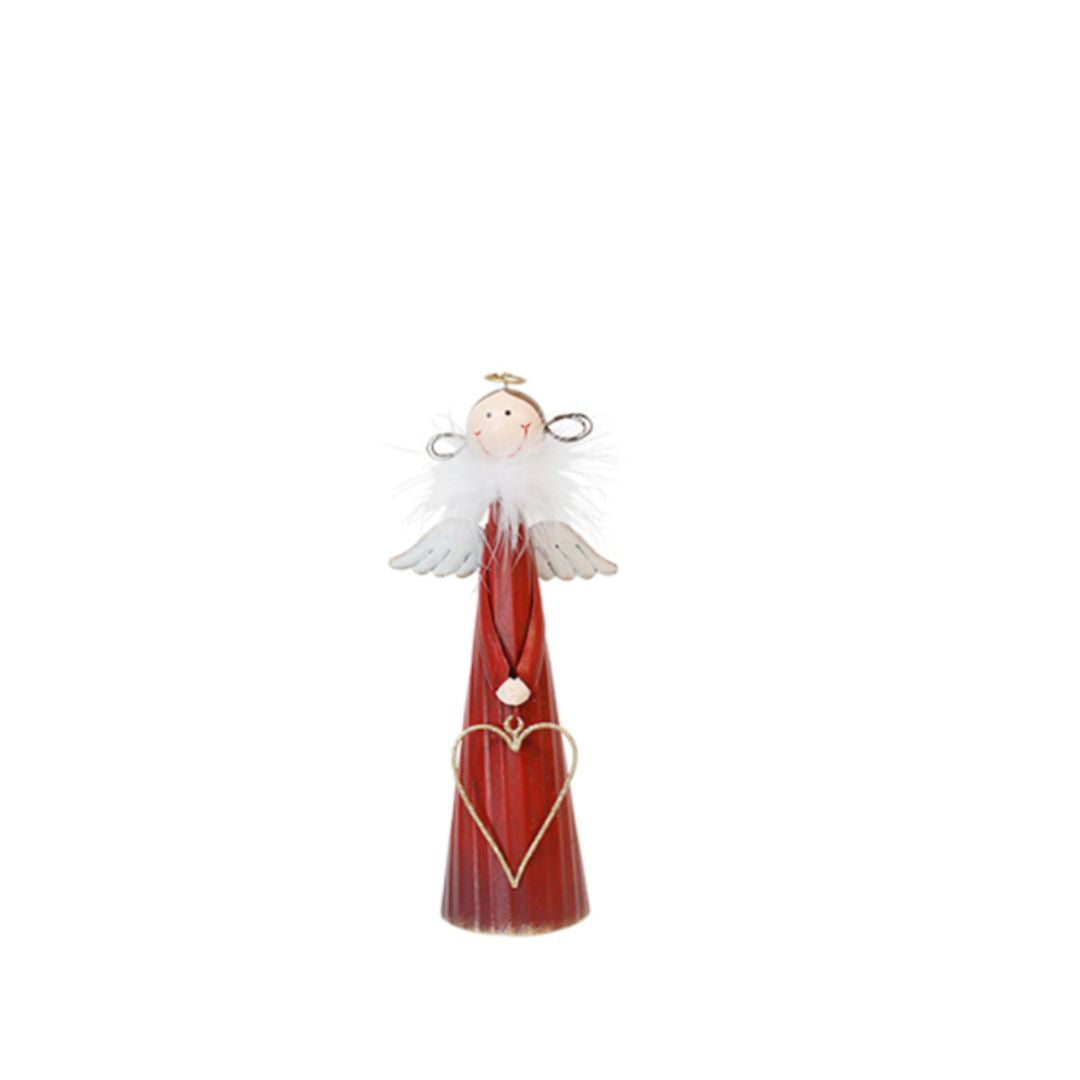 Metal Red Angel with Heart - Small