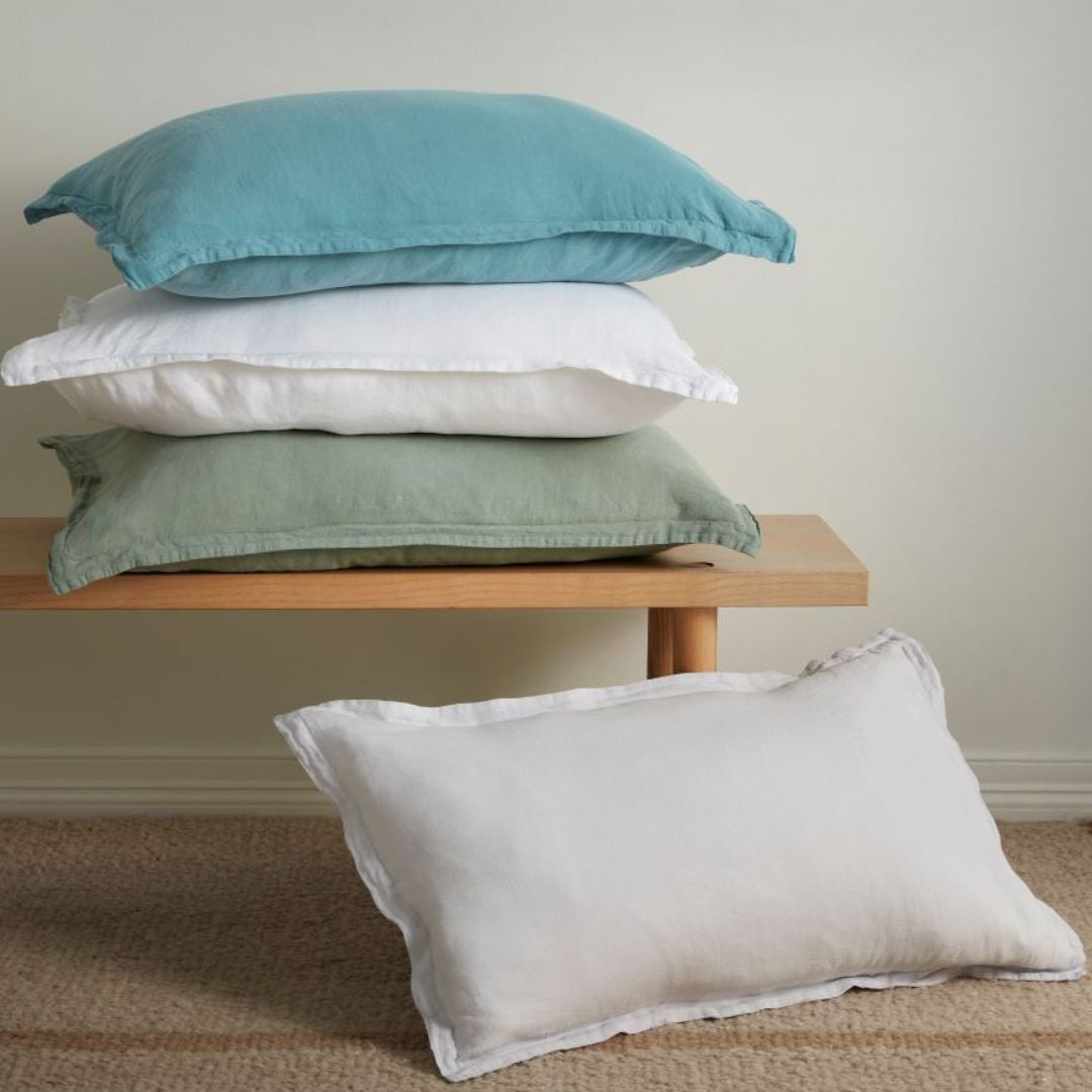 Baltic Linen Oxford Pillowcase: White in Pair
