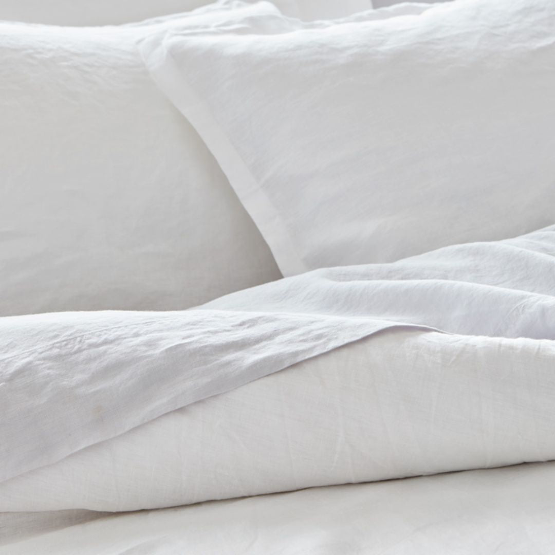 Baltic Linen Oxford Pillowcase: White in Pair