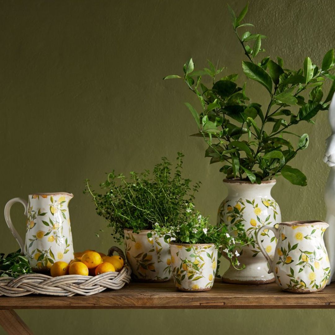 Botanical Lemon Jug - Tall
