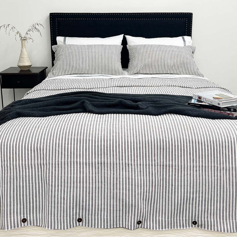 Brayden Duvet Cover: Grey - Super King
