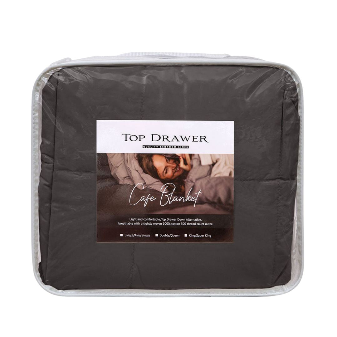Down Alternative Cafe Blanket: Charcoal - Double/Queen