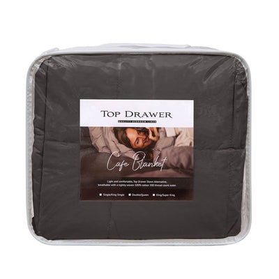 Down Alternative Cafe Blanket: Charcoal - Double/Queen