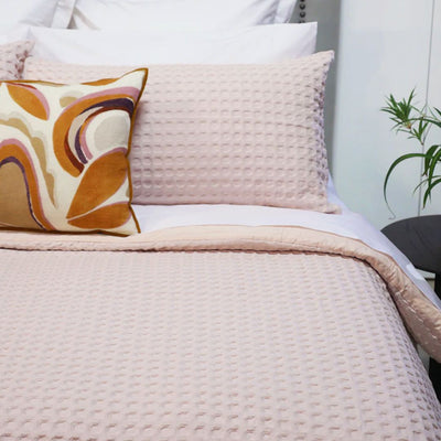 Jumbo Waffle Duvet Set: Rosewater - King