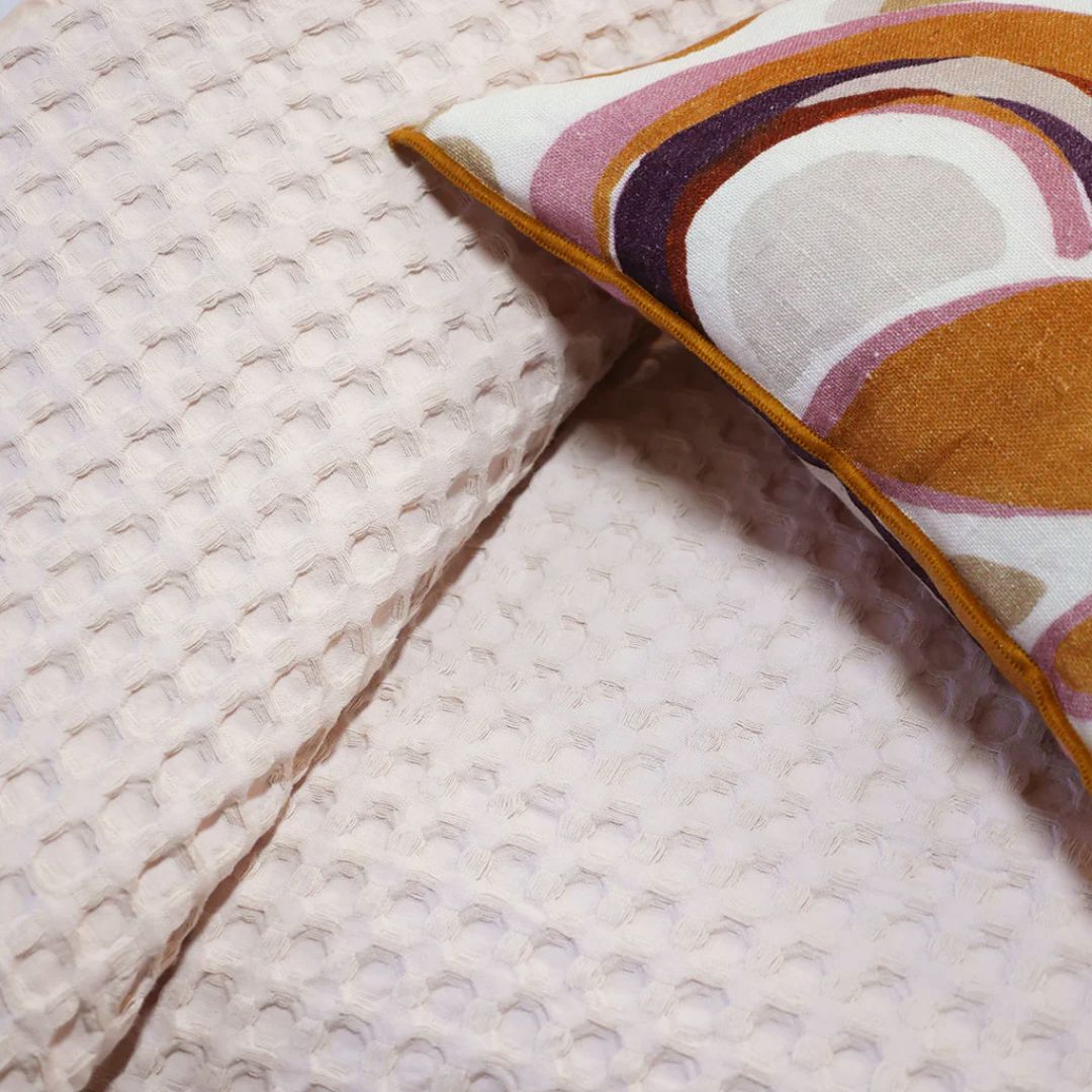 Jumbo Waffle Duvet Set: Rosewater - King