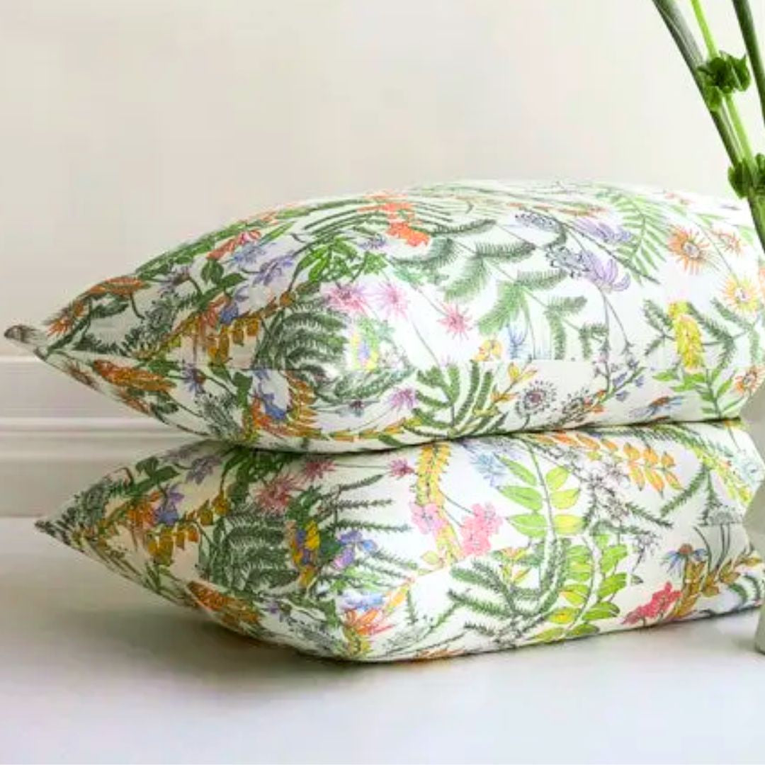 Pure Linen Printed Pillowcase in Pair: Bria