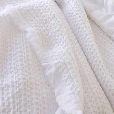 Lisboa Waffle Blanket: White - 240x260