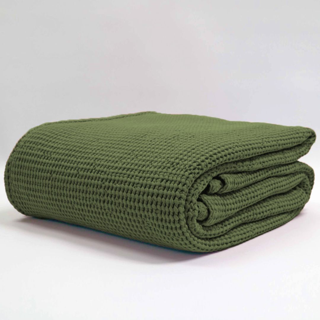 Newbliss Stonewashed Blanket: Olive - Large