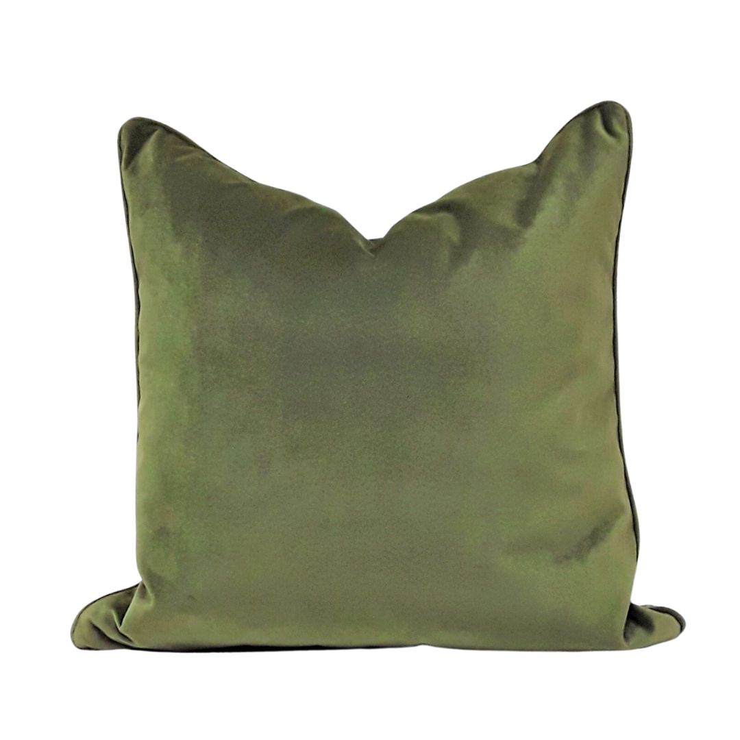Patola Paisley Emerald/Casimir Olive Piped Cushion - 55x55