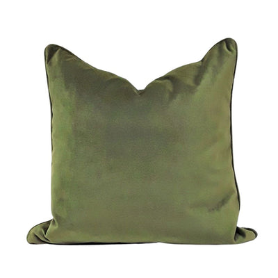 Patola Paisley Emerald/Casimir Olive Piped Cushion - 55x55