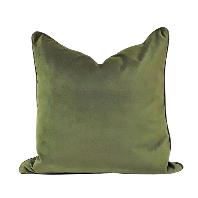 Patola Paisley Emerald/Casimir Olive Piped Cushion - 55x55