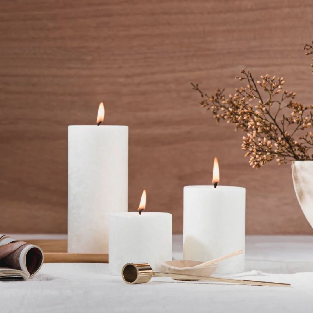 Pillar Candle: Pinot Blanc 100mm - Medium