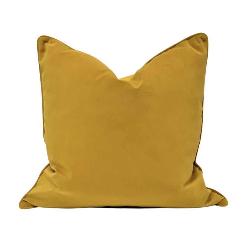 Plush Turmeric Piped Cushion - 55x55