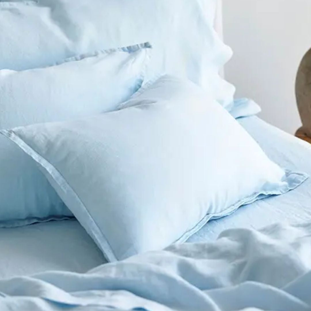 Pure Linen Pillowcase in Pair: Powder