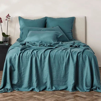 Pure Linen Fitted Sheet: Mineral - Queen
