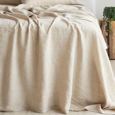 Pure Linen Flat Sheet: Natural - Queen