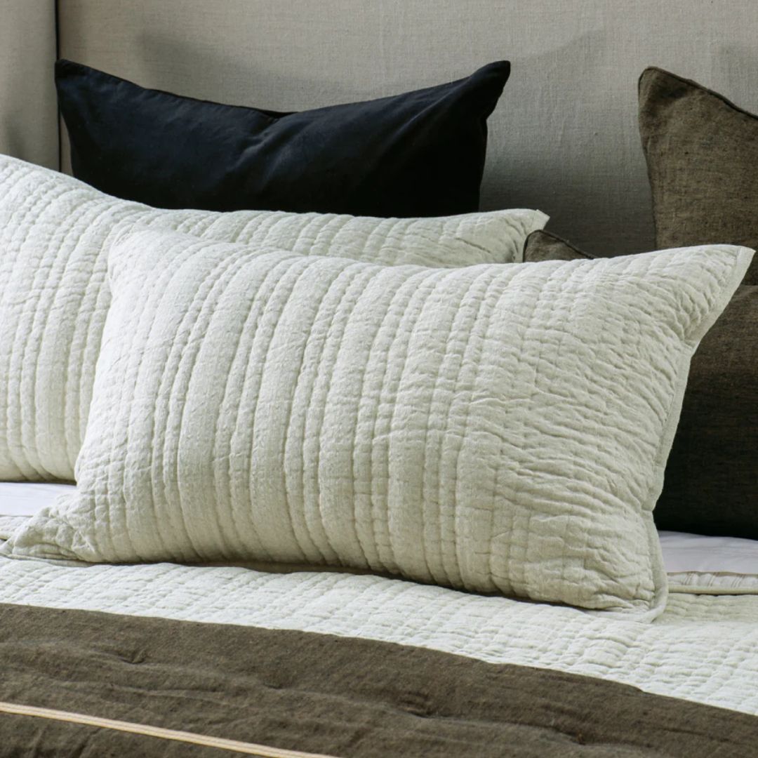 Ricamo Oatmeal Pillowsham - Set of 2