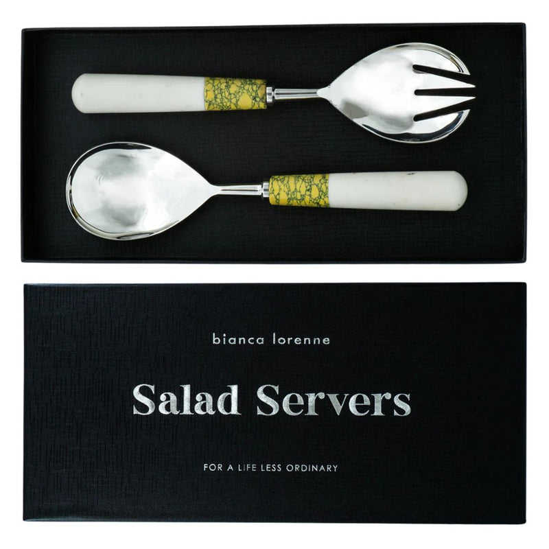 Salad Server Set - Ochre/Ivory